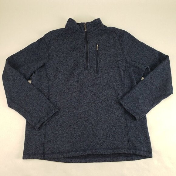 Woolrich Quarter Zip Pullover Sweater Mens XL Blue Long Sleeve Fleece Jacket - Picture 1 of 10